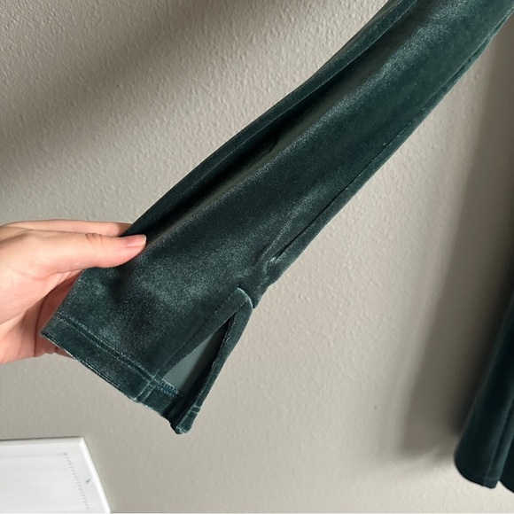 Gap Green Velvet Long Sleeve Shift Midi Dress Small Tall - Picture 4 of 11